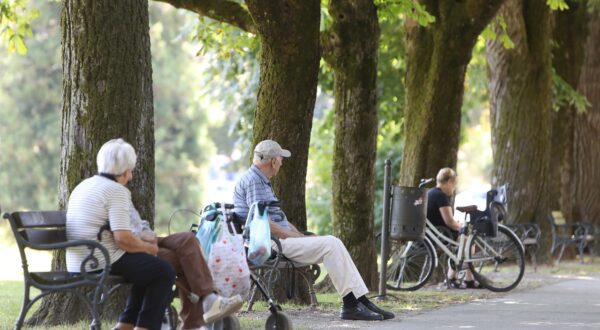 11.07.2025., Karlovac - U hladovini gradskih parkova mnogi traze spas od ljetnih vrucina. Photo: Kristina Stedul Fabac/PIXSELL