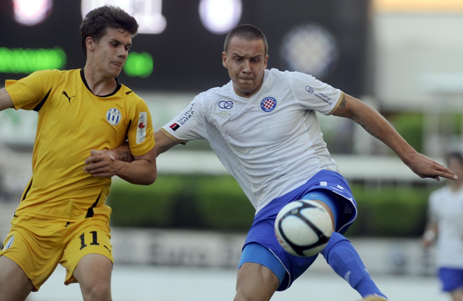 12.05.2012., Poljud, Split - 1. HNL, 30. kolo, Hajduk Split - Lokomotiva Zagreb. Tonci Kukoc i Mario SitumrPhoto: Tino Juric/PIXSELL
