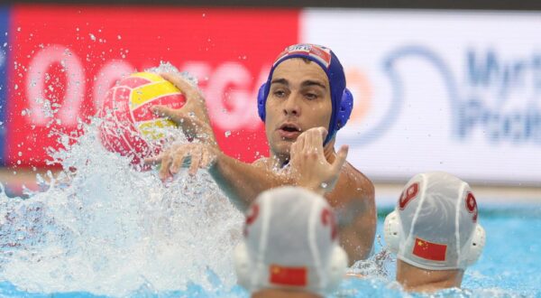 11.07.2025, Singapur - Svjetsko prvenstvo u vodenim sportovima - Singapur 2025. Vaterpolo, muški, Ppreliminarni krug, skupina D, Kina - Hrvatska Photo: Slobodan Sandic/PIXSELL