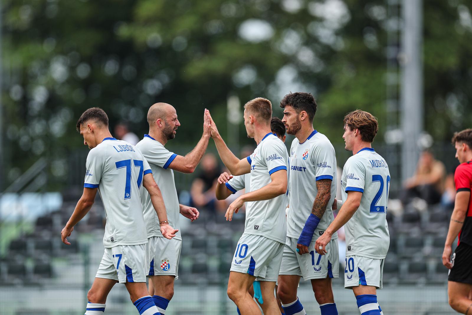12.07.2025., Sportski park Radomlje, Radomlje, Slovenija - Prijateljska utakmica ND Primorje - GNK Dinamo. Josip Misic i Sandro Kulenovic Photo: Luka stanzl/PIXSELL