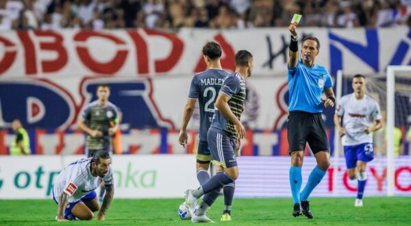 15.08.2024., stadion Poljud, Split - Uzvratna utakmica 3. pretkola kvalifikacija za UEFA Konferencijsku ligu, HNK Hajduk - MFK Ruzomberok. sudac Luca Pairetto Photo: Zvonimir Barisin/PIXSELL