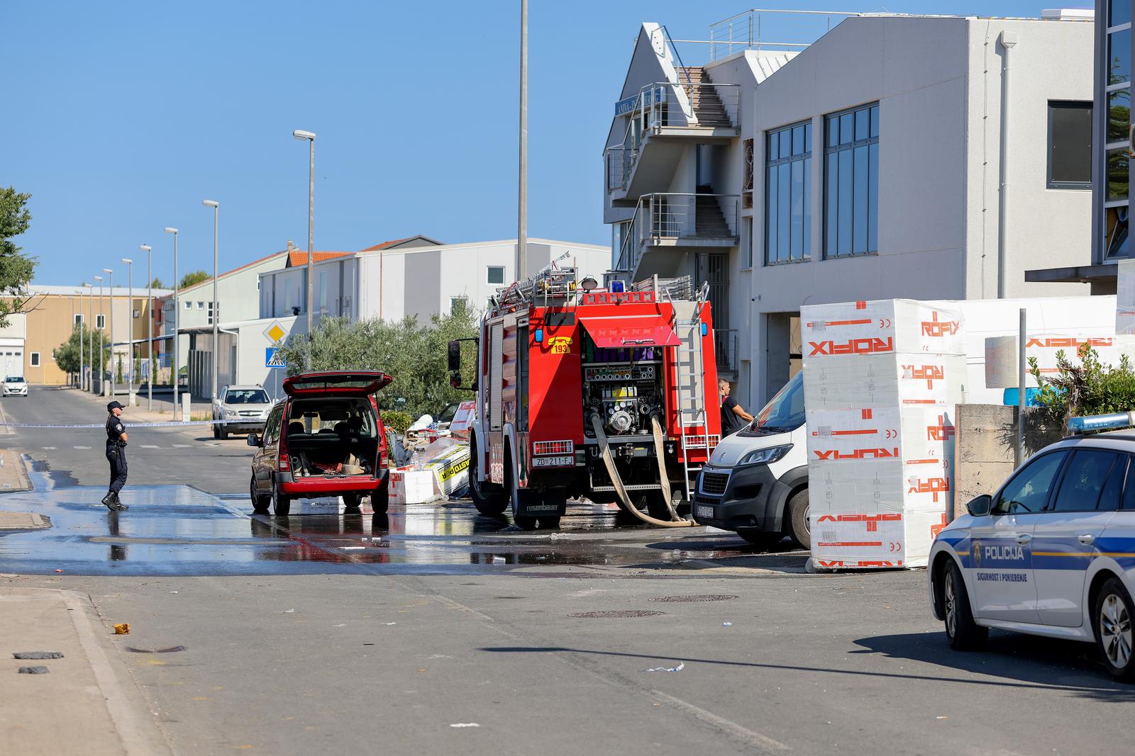 19.07.2025., Zadar - Ocevid na Novom Bokanjcu u skladistu gdje je izbio pozar Photo: Sime Zelic/PIXSELL