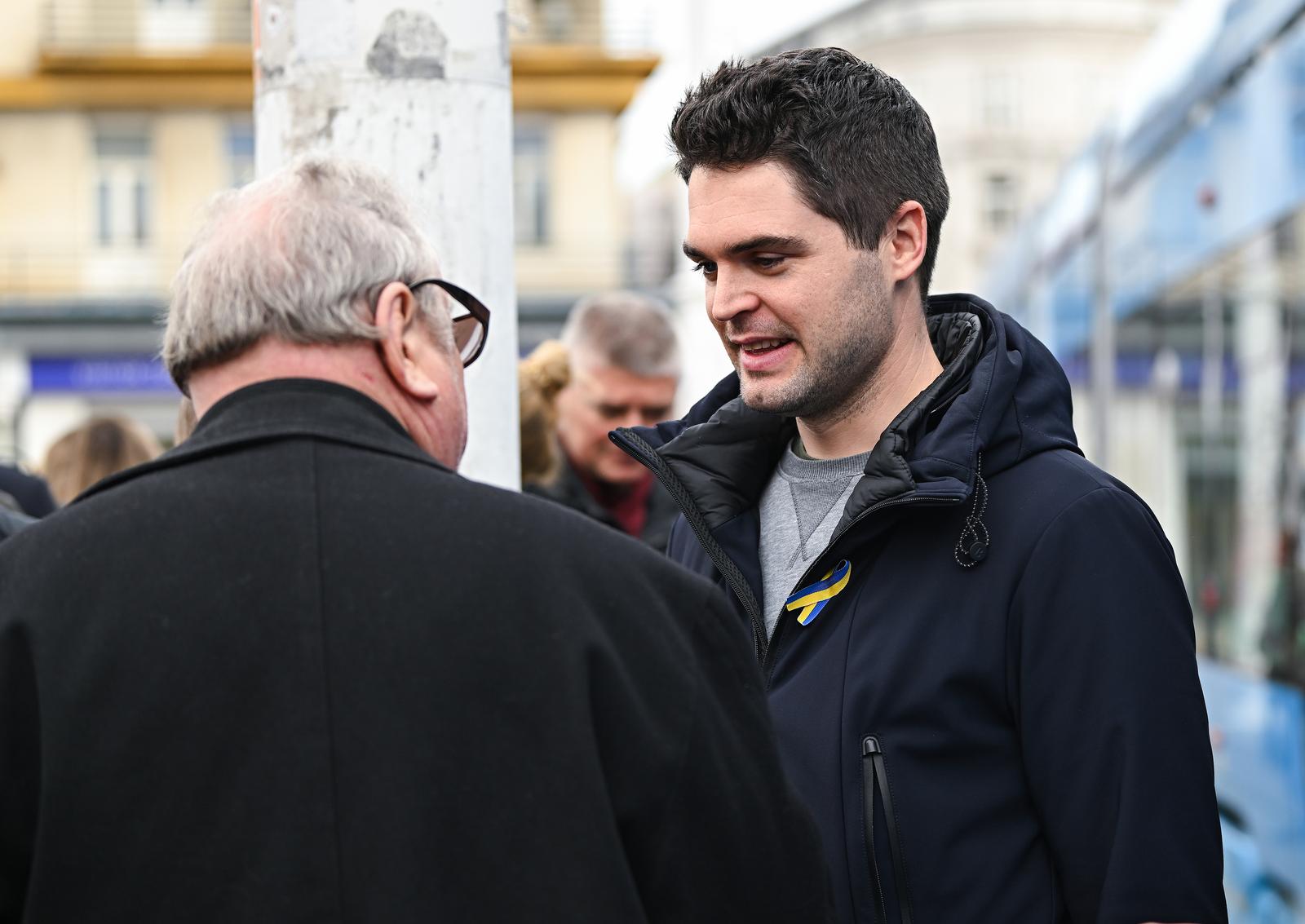 24.2.2024., Zagreb - Karlo Ressler i Vladimir Seks u centru grada. Photo: Neva Zganec/PIXSELL