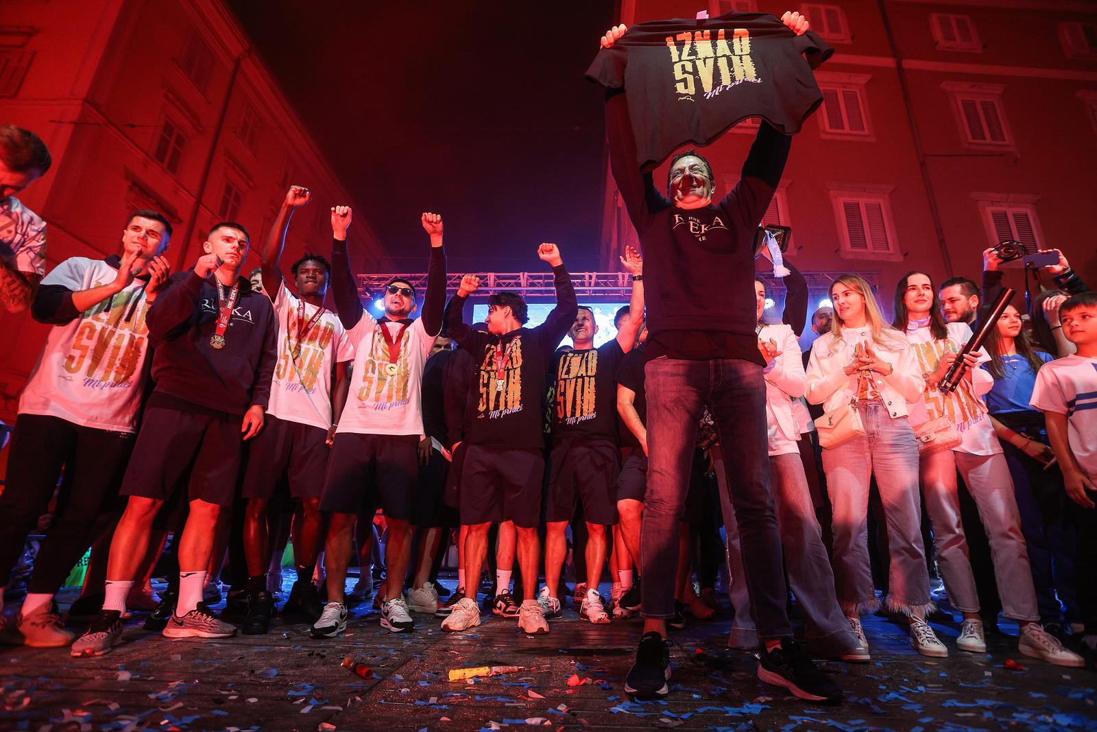 25.05.2025., Rijeka - HNK Rijeka postala je prvak Hrvatske te su igraci stigli na Korzo kako bi proslavili naslov s navijacima. Damir Miskovic Photo: Nel Pavletic/PIXSELL
