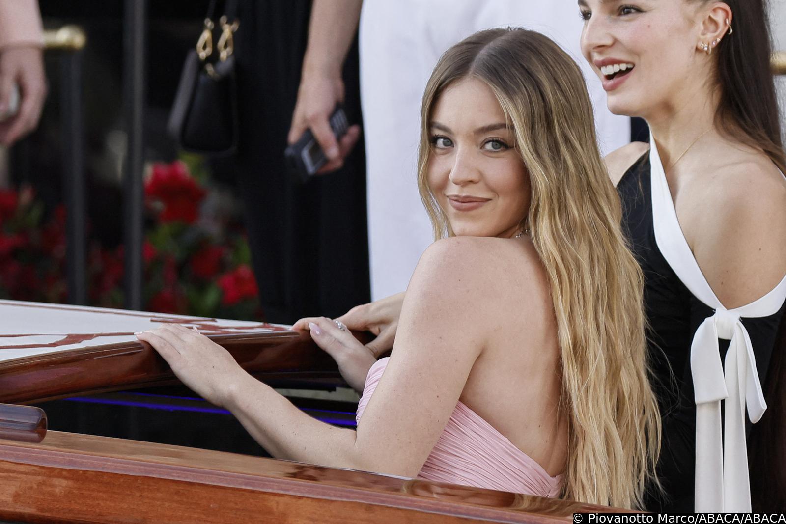 Sydney Sweeney leaves Gritti Hotel to attending wedding ceremony in San Giorgio Island at ahead of the wedding of Jeff Bezos and Lauren Sanchez on June 27, 2025 in Venice, Italy. Photo by Marco Piovanotto/ABACAPRESS.COM Photo: Piovanotto Marco/ABACA/ABACA