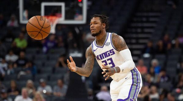 Former Sacramento Kings guard Ben McLemore (23) grabs a pass during a game at Golden 1 Center on Oct. 8, 2018, in Sacramento, California. McLemore on Wednesday was sentenced to 100 months in prison after being found guilty by an Oregon jury of first-degree rape and other sexual assault charges stemming from an October 2021 house party in the Portland area. (Paul Kitagaki Jr./The Sacramento Bee/TNS) Photo via Newscom Photo: Paul Kitagaki Jr./NEWSCOM