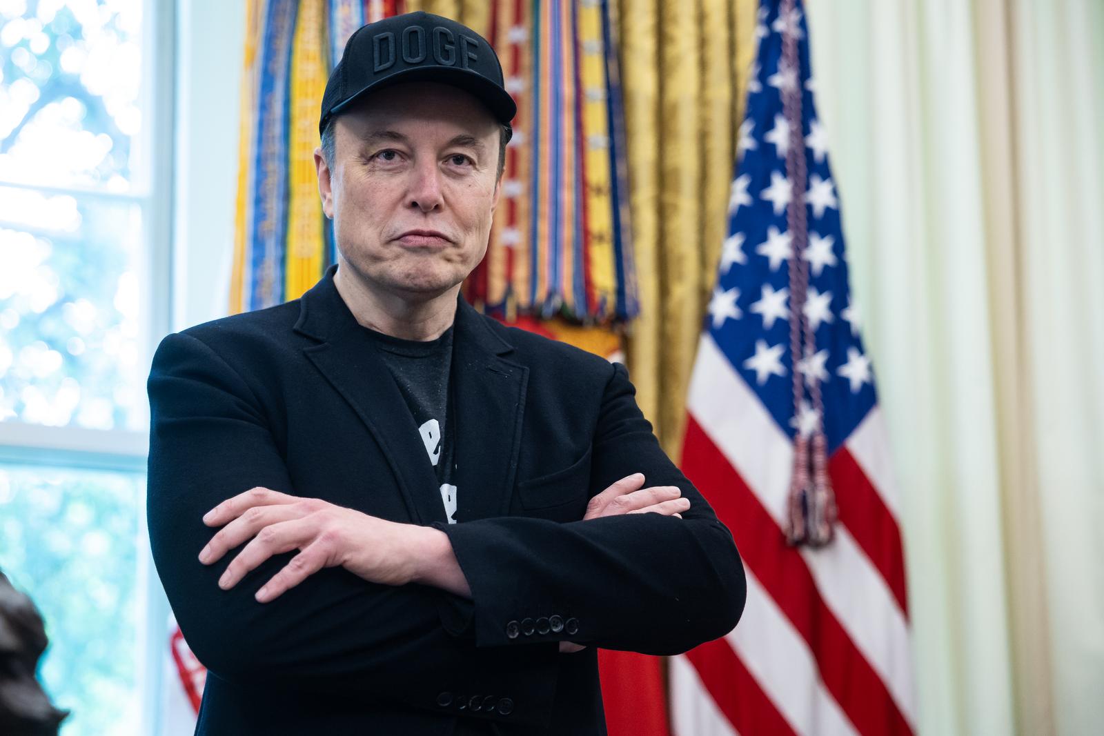 Elon Musk, Chief Executive Officer, Tesla, SpaceX and X (previously known as Twitter) and Administrator, Department of Government Efficiency (DOGE), listens as he and United States President Donald J Trump, as they participate in a Press Conference with  in the Oval Office of the White House in Washington, DC, US,, May 30, 2025. 
Credit: Francis Chung / Pool via CNP/AdMedia Photo: CNP/AdMedia/NEWSCOM