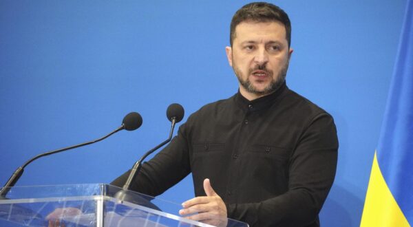 Ukraine's President Volodymyr Zelenskyy speaks at a news conference during the Ukraine Recovery Conference in Rome on July 10, 2025. (Kyodo) ==Kyodo  Photo via Newscom