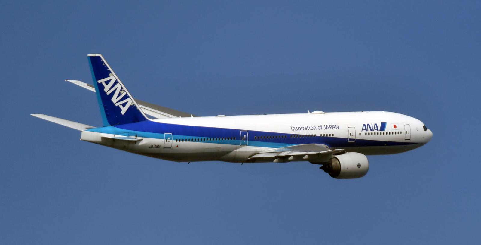 File photo taken on Feb. 4, 2023, shows an All Nippon Airways Boeing 777-200 plane. (Kyodo) ==Kyodo  Photo via Newscom