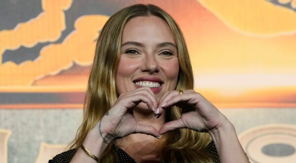 Actress Scarlett Johansson poses during a press conference to promote her latest movie "Jurassic World Rebirth" in Seoul, South Korea, Tuesday, July 1, 2025. (AP Photo/Ahn Young-joon) South Korea Film Jurassic World Rebirth