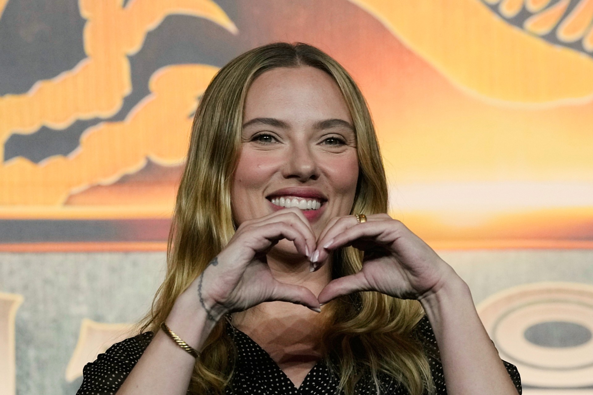 Actress Scarlett Johansson poses during a press conference to promote her latest movie "Jurassic World Rebirth" in Seoul, South Korea, Tuesday, July 1, 2025. (AP Photo/Ahn Young-joon) South Korea Film Jurassic World Rebirth