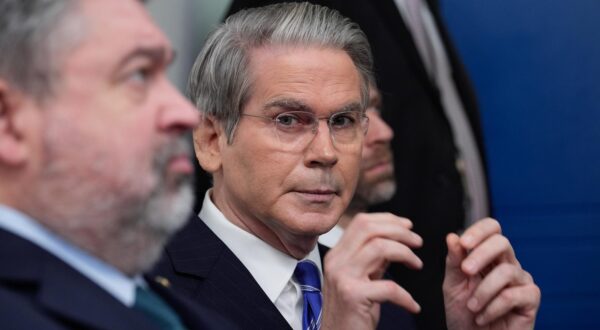 U.S. Treasury Secretary Scott Bessent at a press briefing after Supreme Court ruling at the White House in Washington on June 27, 2025. Photo by Yuri .Credit: Yuri Gripas / Pool via CNP Photo via Newscom Photo: Yuri Gripas - Pool via CNP/NEWSCOM