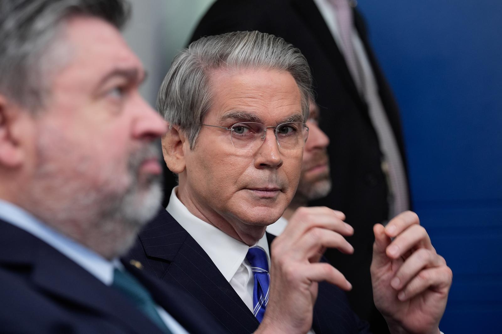 U.S. Treasury Secretary Scott Bessent at a press briefing after Supreme Court ruling at the White House in Washington on June 27, 2025. Photo by Yuri .Credit: Yuri Gripas / Pool via CNP Photo via Newscom Photo: Yuri Gripas - Pool via CNP/NEWSCOM