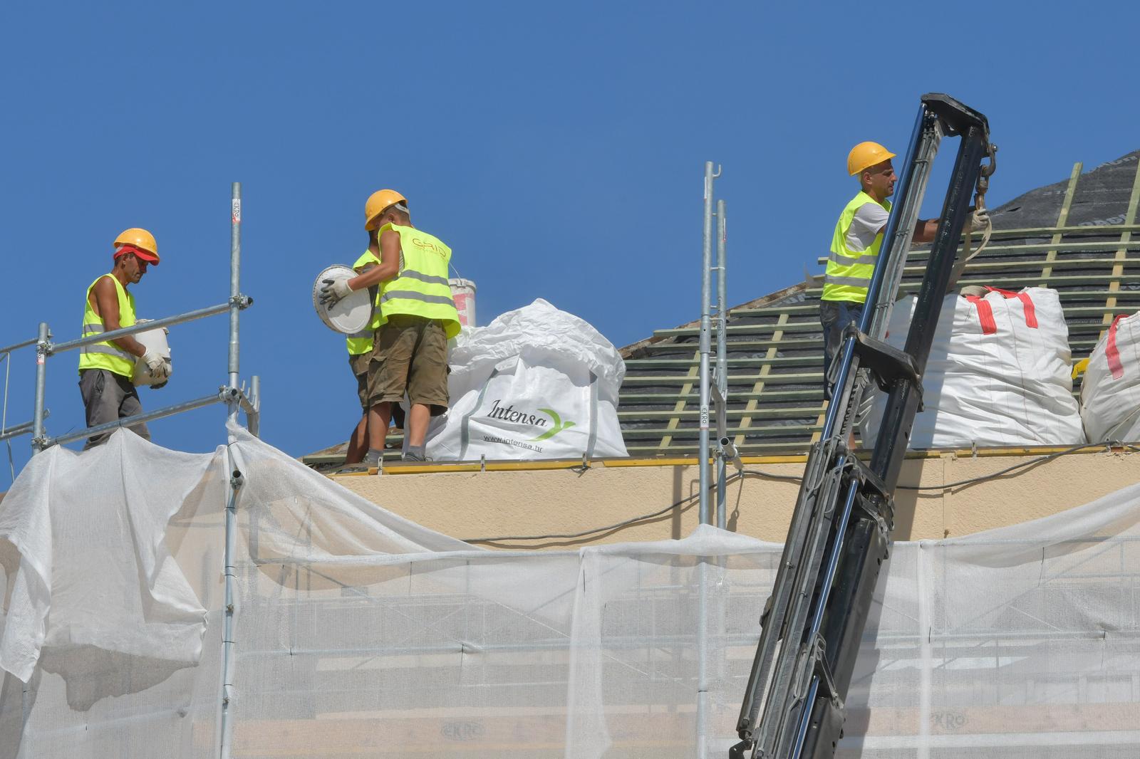21.05.2025., Sibenik - Radovi na energetskoj obnovi sibenskog kazalista. Photo: Hrvoje Jelavic/PIXSELL