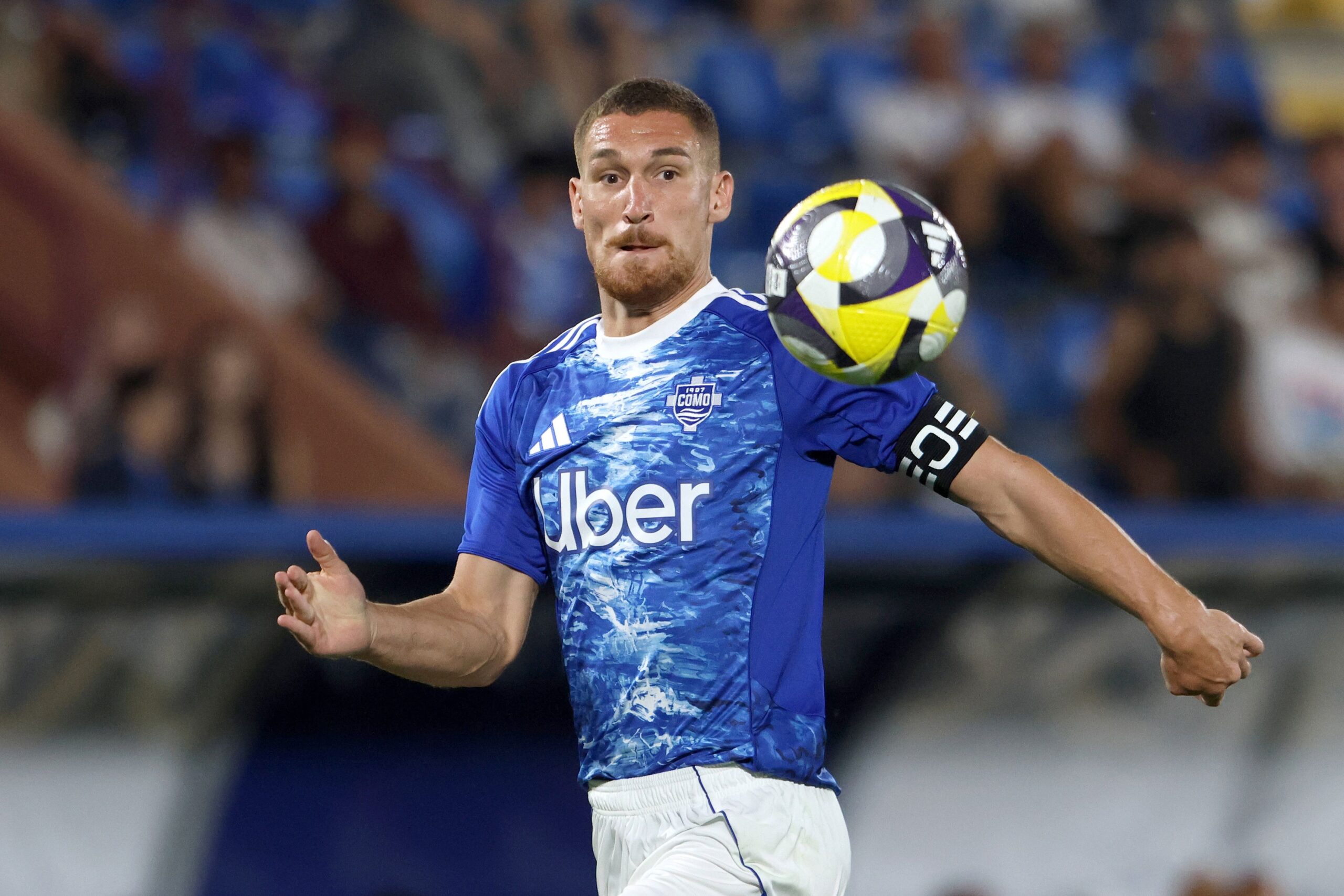 ALESSANDRO GABRIELLONI, Como, Como Cup, Friendly match, 2025-26, Como vs Al Ahli 3-1, 23-07-2025, Azione, Action, Single shot COMO CUP 2025-26 - AMICHEVOLE COMO-AL AHLI 3-1