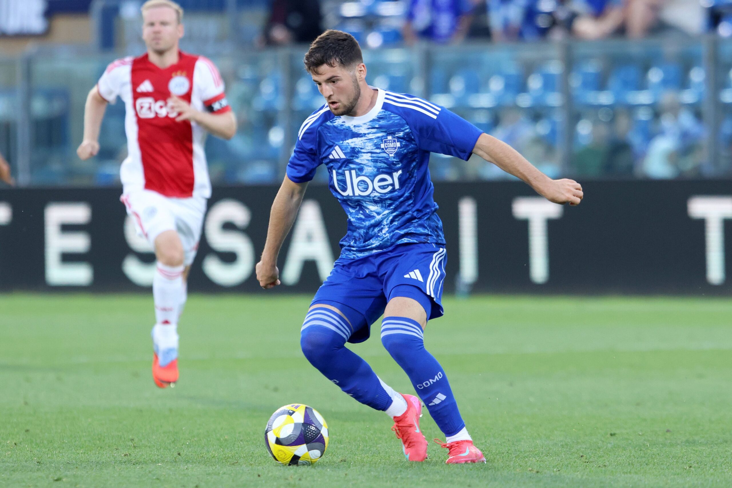 MARTIN BATURINA, Como, Como Cup, Friendly match, 2025-26, Como vs Ajax 3-0, 27-07-2025, Azione, Action, Single shot, Contrasto COMO CUP 2025-26 - AMICHEVOLE FINALE COMO-AJAX 3-0