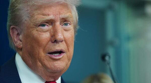 US President Donald Trump makes a statement in the Press Briefing room during a press conference at the White House in Washington, DC on August 11, 2025. Trump citing statistics said he will deploy the National Guard in DC to stop crime as it is "out of control". Official DC statistics show crime is down and at a 30-year low in the Nation's Capital. Photo by Bonnie Cash/UPI Photo via Newscom Photo: BONNIE CASH/NEWSCOM