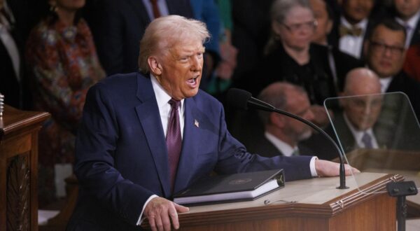 US President Donald J. Trump gives remarks before a Joint Session of Congress in the House Chamber of the US Capitol Building in Washington DC, on Tuesday, March 4, 2025. Credit: Aaron Schwartz / CNP