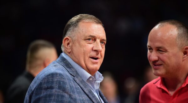 21, August, 2025, Belgrade - The rehearsal for the European Championship, the basketball match between Serbia and Slovenia, was played in the Belgrade Arena. Milorad Dodik. Photo: Dusan Milenkovic/ATAImages

21, avgust 2025, Beograd - Generalna proba za Evropsko prvenstvo, utakmica kosarkasa Srbije i Slovenije odigrana je u Beogradskoj areni. Photo: Dusan Milenkovic/ATAImages Photo: Dusan Milenkovic/ATAImages/PIXSELL