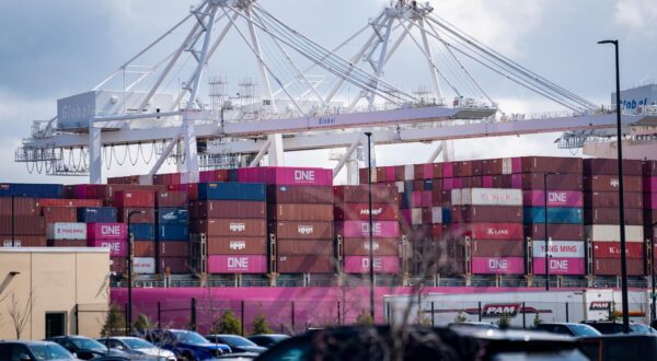 Cargo shipping containers sit at Port Jersey container terminal in Jersey City, New Jersey on Thursday, April 10, 2025.   President Donald Trump levied high tariffs against many countries last week but put a 90-day pause on all "reciprocal" tariffs yesterday with the exception of China.      Photo by Angelina Katsanis/UPI Photo via Newscom Photo: Angelina Katsanis/NEWSCOM