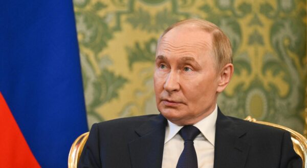 RUSSIA, MOSCOW - AUGUST 6, 2025: Russia's President Vladimir Putin looks on during a meeting with Sultan Ibrahim, King of Malaysia, at the Grand Kremlin Palace. Kristina Kormilitsyna/POOL/TASS/Sipa USA Photo: Tass/SIPA USA