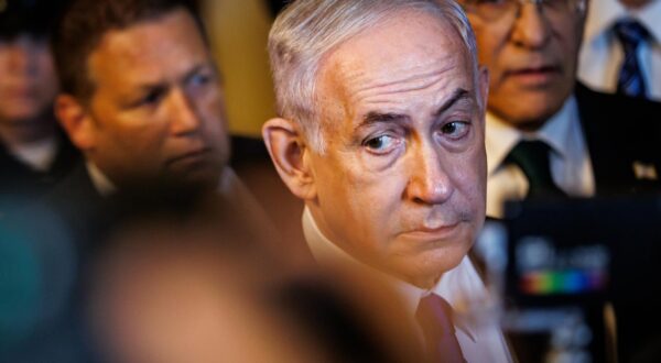 Prime Minister of Israel Benjamin Netanyahu stops to make a statement as he arrives at the U.S. Capitol to meet with a bipartisan group of lawmakers on July 9, 2025 in Washington, D.C. (Photo by Samuel Corum/Sipa USA) Photo: Sipa USA/SIPA USA