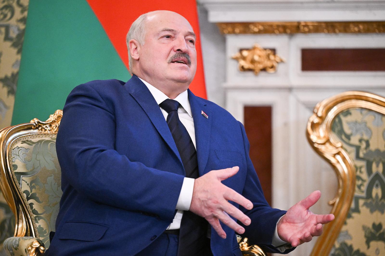 RUSSIA, MOSCOW - MARCH 13, 2025: Belarus' President Alexander Lukashenko attends a meeting with his Russian counterpart Vladimir Putin at the Moscow Kremlin. Kristina Kormilitsyna/POOL/TASS/Sipa USA Photo: Tass/SIPA USA