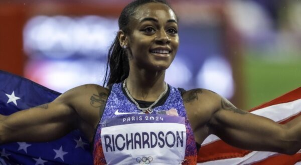 Olympics 2024 Paris Track & Field PM 08-03 Sha Carri Richardson USA wins the silver in the Women s 100 meters finals at the 2024 Olympic Summer Games. Paris Stade de France France Copyright: xPaulxJxSutton/PCNx OL2417 TF03121-2 Photo: IMAGO/Paul J Sutton/PCN/IMAGOSPORT