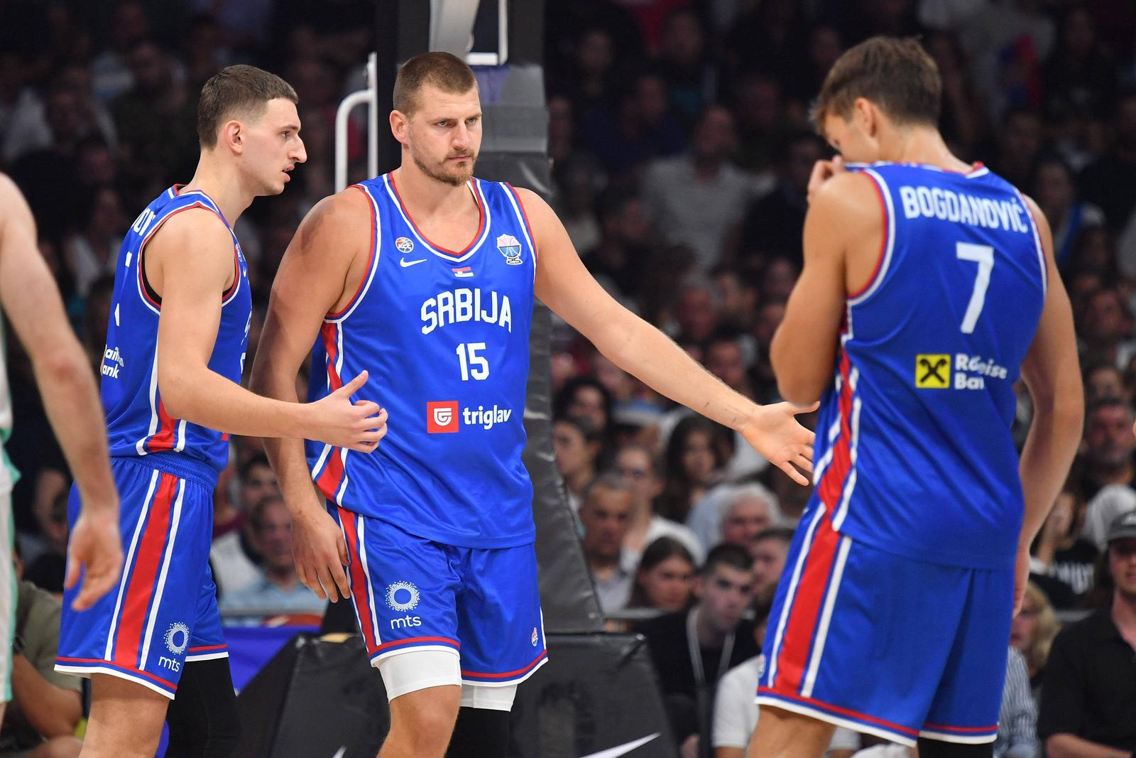 SERBIA vs SLOVENIA NIKOLA JOVIC, NIKOLA JOKIC, BOGDAN BOGDANOVIC basketball Serbia vs Slovenia friendly match Beogradska arena, Belgrade 21.08.2025 Foto: Kosarka, Srbija, Slovenija, Prijateljska utakmica BASKETBALL, SERBIA, SLOVENIA, FRIENDLY MATCH Belgrade Belgrade arena Serbia Copyright: xMarkoxMetlasx/xMNxPRESSxPHOTOx Photo: IMAGO/Marko Metlas/IMAGOSPORT