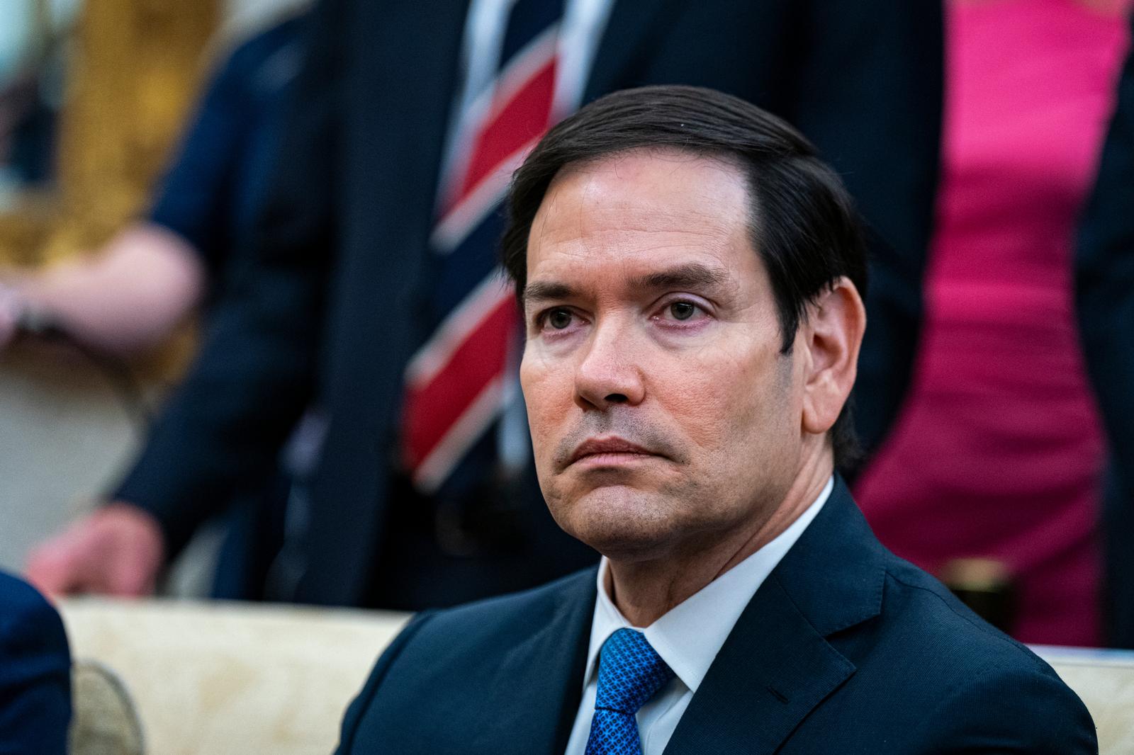 Marco Rubio, US secretary of state, during a meeting with US President Donald Trump, not pictured,, and Lee Jae Myung, South Korea's president, not pictured, in the Oval Office of the White House in Washington, DC, US, on Monday, Aug. 25, 2025. Trump blasted South Korea for political instability, foreshadowing a potentially rocky visit by the country's president to the White House to discuss its framework trade and investment agreement with the US. Photographer: Al Drago/Pool/Sipa USA Photo: Sipa USA/SIPA USA