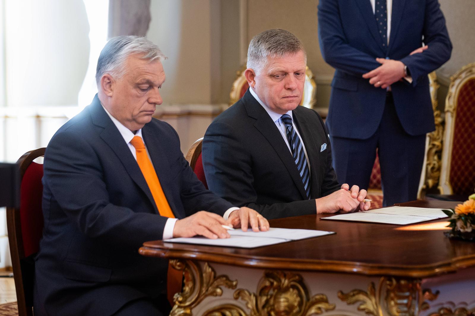 ROBERT FICO AND VIKTOR ORBAN MEETING IN BRATISLAVA Hungarian Prime Minister Viktor Orban meets Slovak Prime Minister Robert Fico in Bratislava, Slovakia, on April 28, 2025. PUBLICATION NOT IN SLOVAKIA Copyright: xx fico_orban_bratislava009 Photo: IMAGO/IMAGOSTOCK&PEOPLE