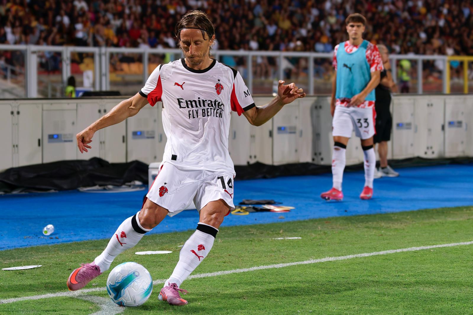 Luka Modric of AC Milan  during  US Lecce vs AC Milan, Italian soccer Serie A match in Lecce, Italy, August 29 2025 (Photo by Emmanuele Mastrodonato/IPA Sport / ipa-agency.net/IPA/Sipa USA) Photo: IPA/SIPA USA