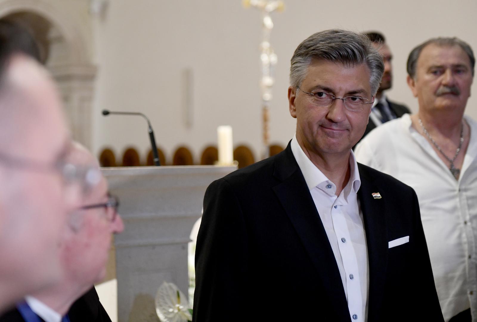 03.08.2025., Sinj - Drzavni vrh na molitvi u svetistu Gospe Sinjske koju je predvodio fra Marinko Vukman. Photo: Josip Mikacic/PIXSELL