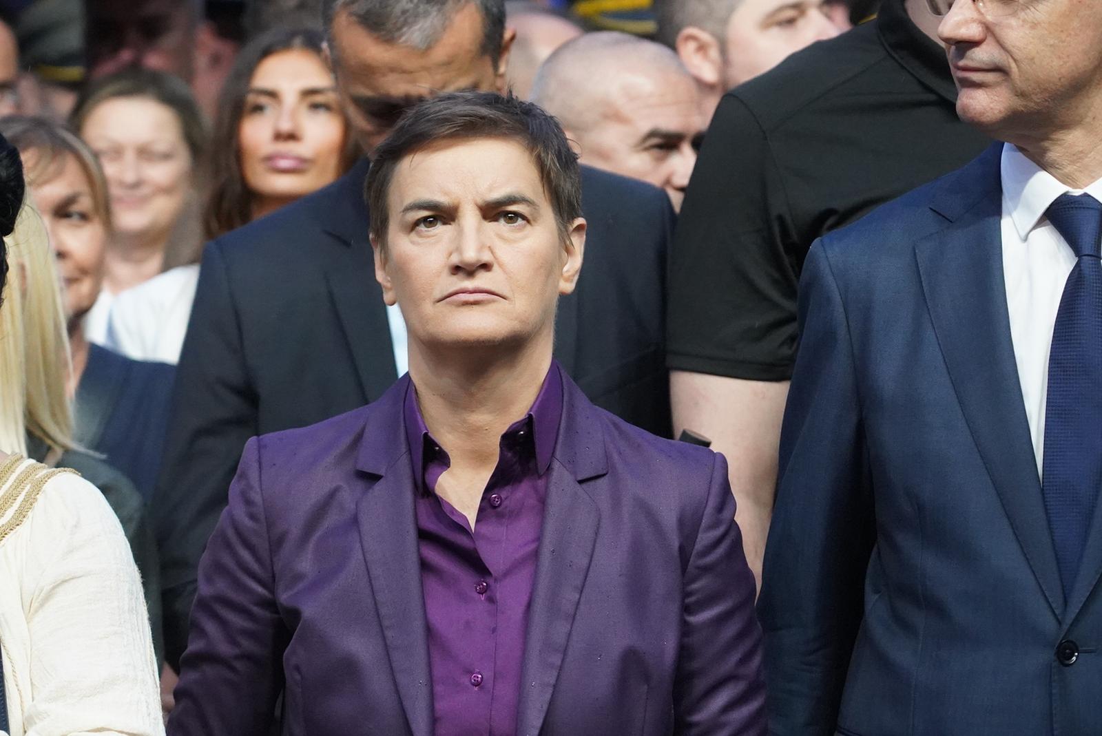 03, August, 2025, Sremski Karlovci - A ceremony was held at Branko Radicevic Square in Sremski Karlovci to mark the Day of Remembrance for All Victims and Exiled Serbs in the Armed Storm Action.  Ana Brnabic. Photo: Antonio Ahel/ATAImages

03, avgust 2025, Sremski Karlovci - Na Trgu Branka Radicevica u Sremskim Karlovcima odrzana je ceremonija obelezavanja Dana secanja na sve stradale i prognane Srbe u oruzanoj akciji Oluja. Photo: Antonio Ahel/ATAImages Photo: Antonio Ahel/ATAImages/PIXSELL/PIXSELL