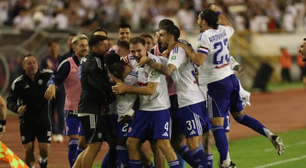03.08.2025.,Split-SuperSport HNL.01.kolo. HNK Hajduk-NK Istra 1961.Fran Karacic golom za 2:1 donio pobjedu Hajduku.Slavlje nakon gola. Photo: Ivo Cagalj/PIXSELL