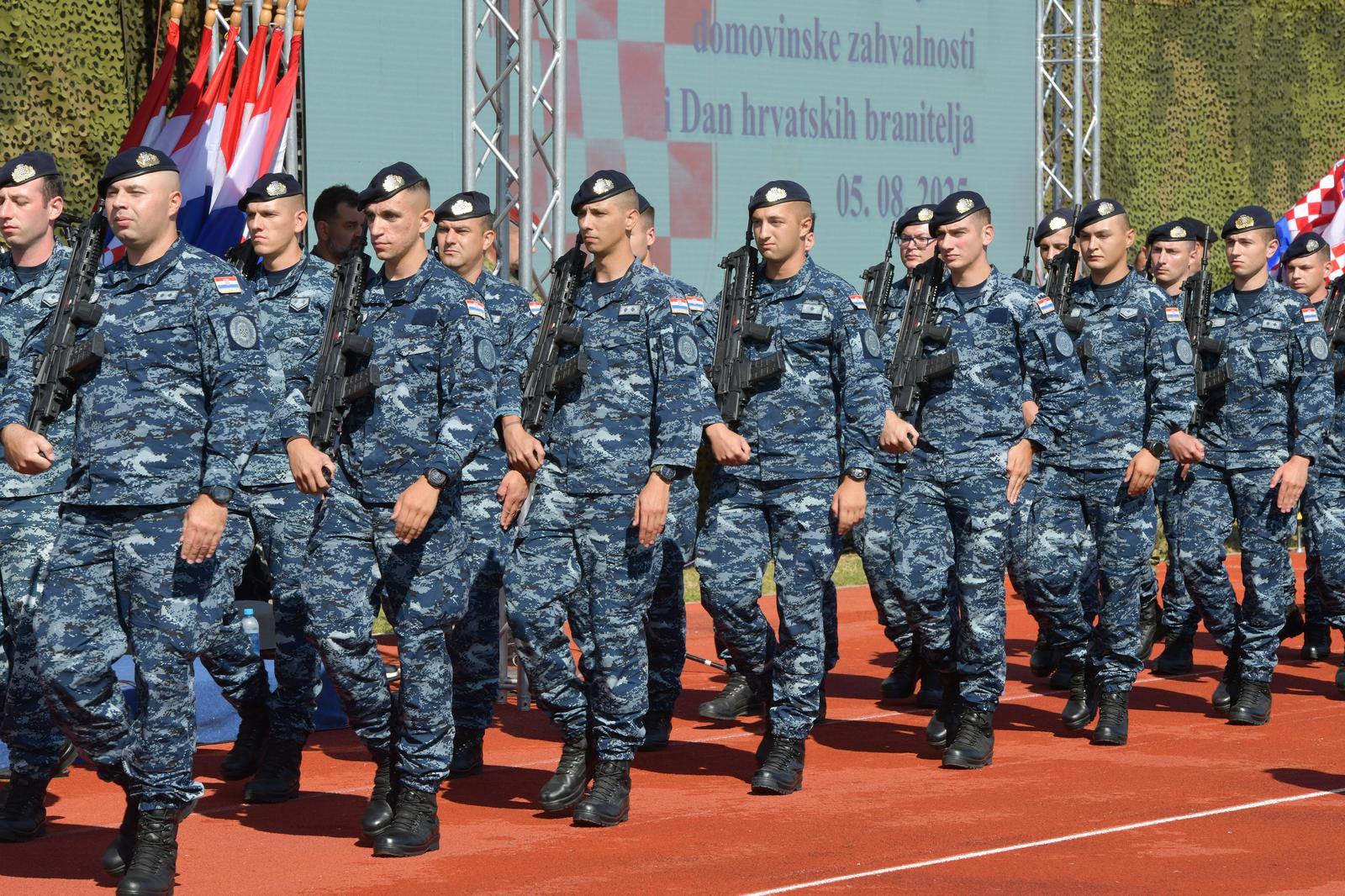 04.08.2025., Knin - Generalna proba sredisnje proslave 30.obljetnice Vojno-redarstvene akcije Oluja na stadionu Dinara.  Photo: Hrvoje Jelavic/PIXSELL