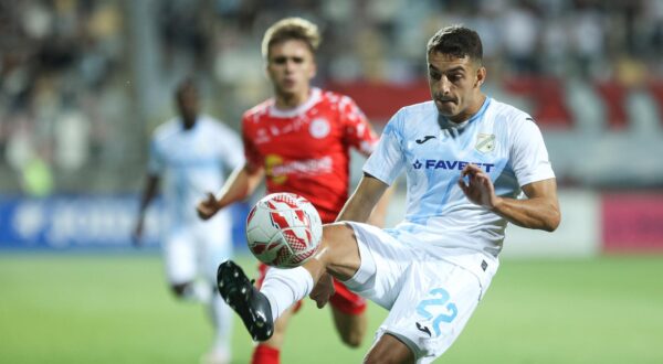 06.08.2025., stadion HNK Rijeka, Rijeka - Prva utakmica treceg kola kvalifikacija za ulazak u UEFA Europsku ligu, HNK Rijeka - Shelbourne F.C. Ante Orec Photo: Nel Pavletic/PIXSELL