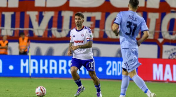 07.08.2025., stadion Poljud, Split - Prva utakmica treceg kola kvalifikacija za ulazak u UEFA Konferencijsku ligu, HNK Hajduk - FC Dinamo City. Marko Livaja Photo: Sime Zelic/PIXSELL
