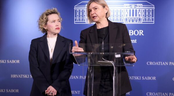 15.01.2025., Zagreb - Na konferenciji za medije odrzanoj u Saboru o aktualnim temama govorile su Ivana Kekin i Sandra Bencic. Photo: Patrik Macek/PIXSELL
