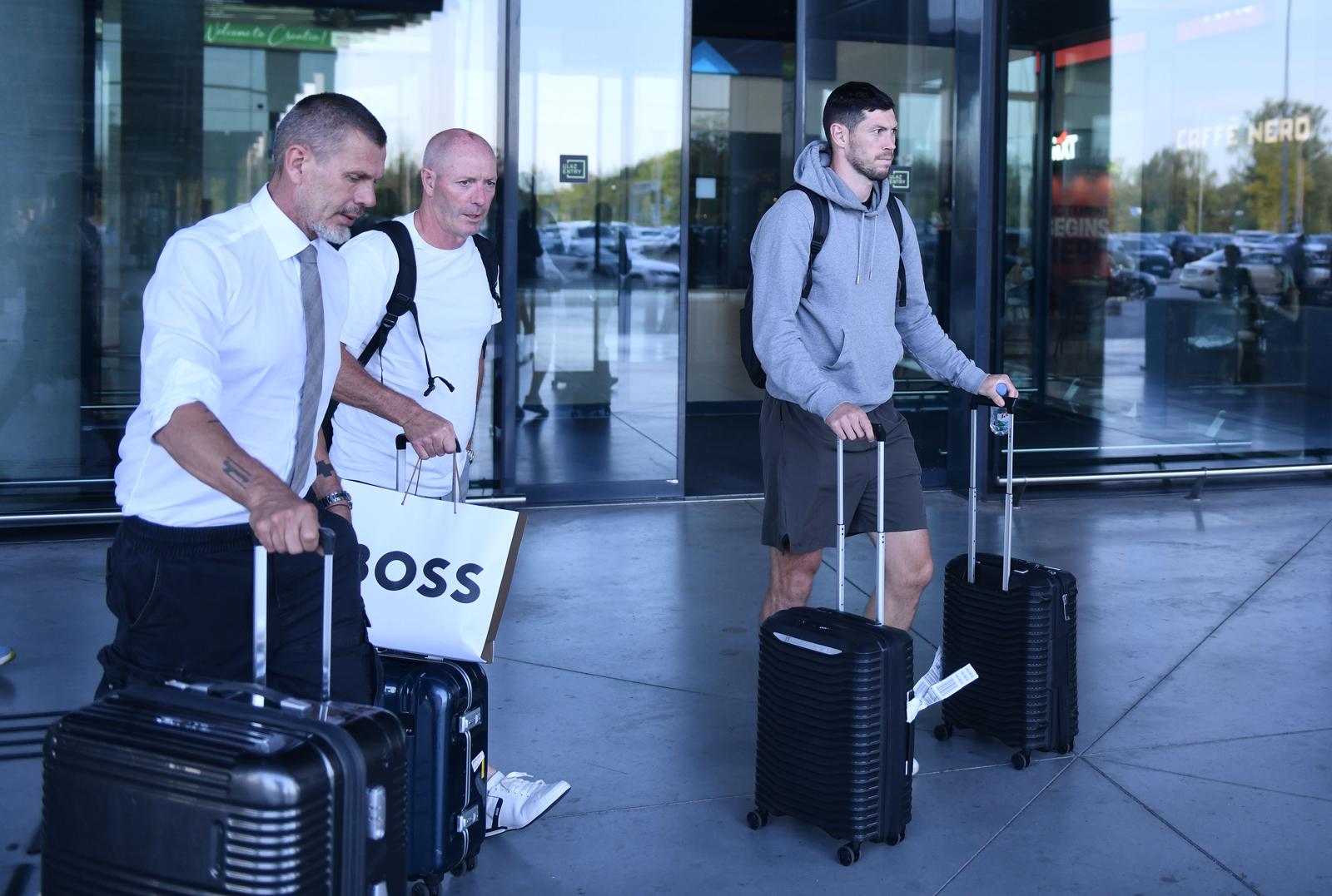 15.7.2025. - Zagreb, Hrvatska - Dolazak stopera Scotta McKenna na zagrebacki aerodrom gdje ga je docekao Zvonimir Boban. Photo: Josip Mikacic/PIXSELL