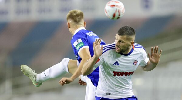 17.08.2025., Split - SuperSport HNL, 03. kolo, HNK Hajduk - NK Slaven Belupo. Zvonimir Katalinic, Ante Rebic.  Photo: Ivana Ivanovic/PIXSELL