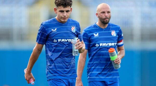19.07.2025., Zagreb, Stadion Maksimir -Prijateljska utakmica GNK Dinamo Zagreb - FC Kryvbas Kryvyi Rih. Sergi Dominguez i Josip Misic. Photo: Igor Kralj/PIXSELL