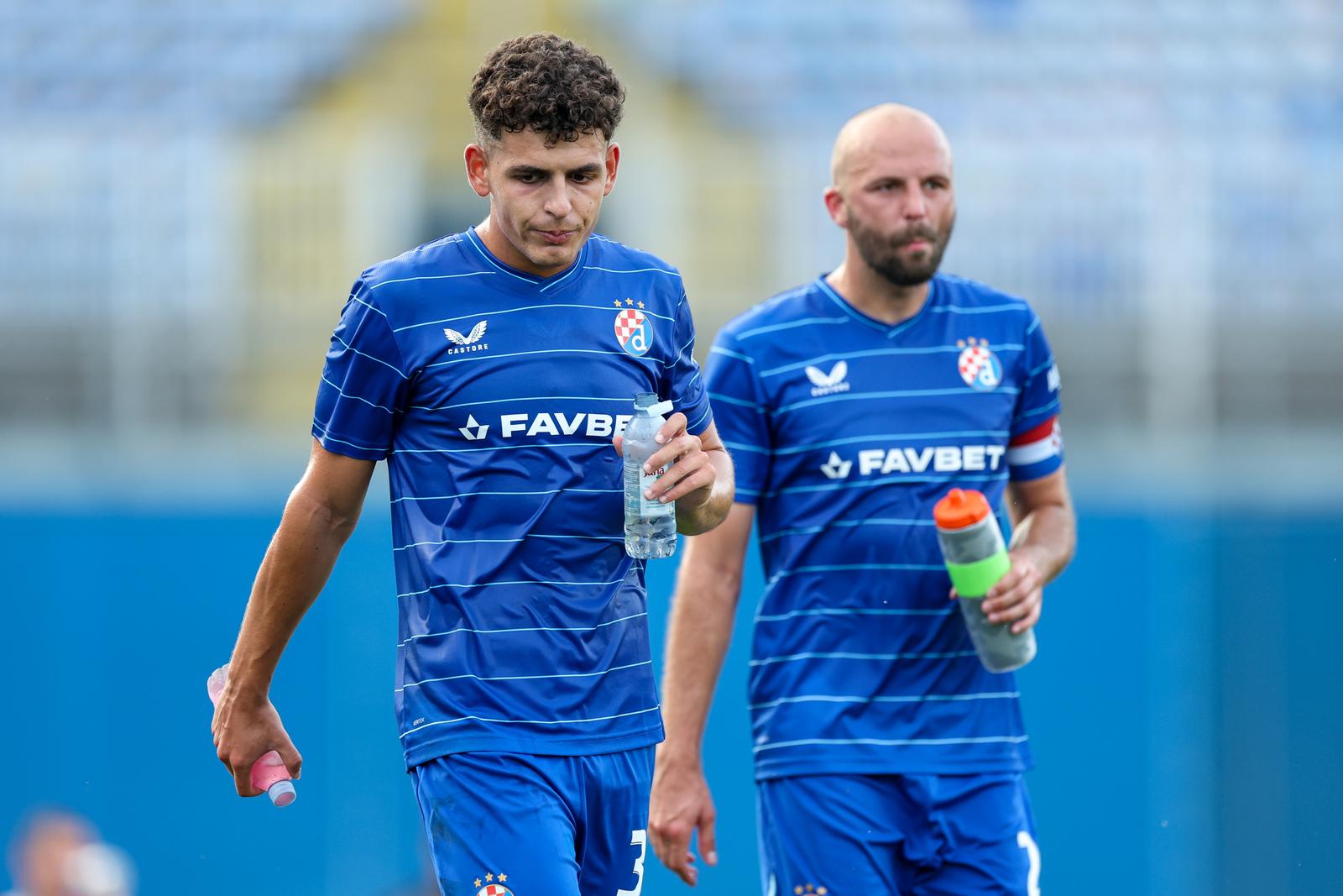 19.07.2025., Zagreb, Stadion Maksimir -Prijateljska utakmica GNK Dinamo Zagreb - FC Kryvbas Kryvyi Rih. Sergi Dominguez i Josip Misic. Photo: Igor Kralj/PIXSELL