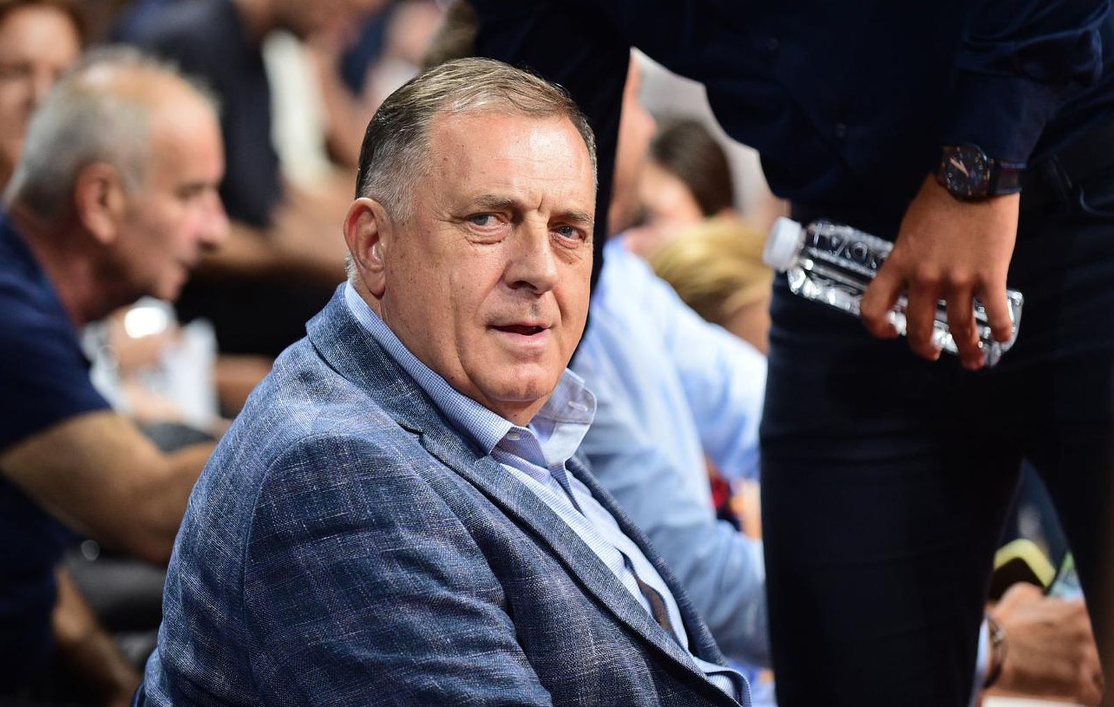 21, August, 2025, Belgrade - The rehearsal for the European Championship, the basketball match between Serbia and Slovenia, was played in the Belgrade Arena. Milorad Dodik. Photo: Dusan Milenkovic/ATAImages

21, avgust 2025, Beograd - Generalna proba za Evropsko prvenstvo, utakmica kosarkasa Srbije i Slovenije odigrana je u Beogradskoj areni. Photo: Dusan Milenkovic/ATAImages Photo: Dusan Milenkovic/ATAImages/PIXSELL