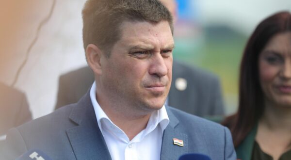 25.07.2025., naplatna postaja Sudarz , Beli Manastir - Potpredsjednik Vlade i ministar mora, prometa i infrastrukture Oleg Butkovic obic  ce radove na izgradnji posljednjih kilometara autocestovnog 5c koridora do granice s Madarskom.  Photo: David Jerkovic/PIXSELL