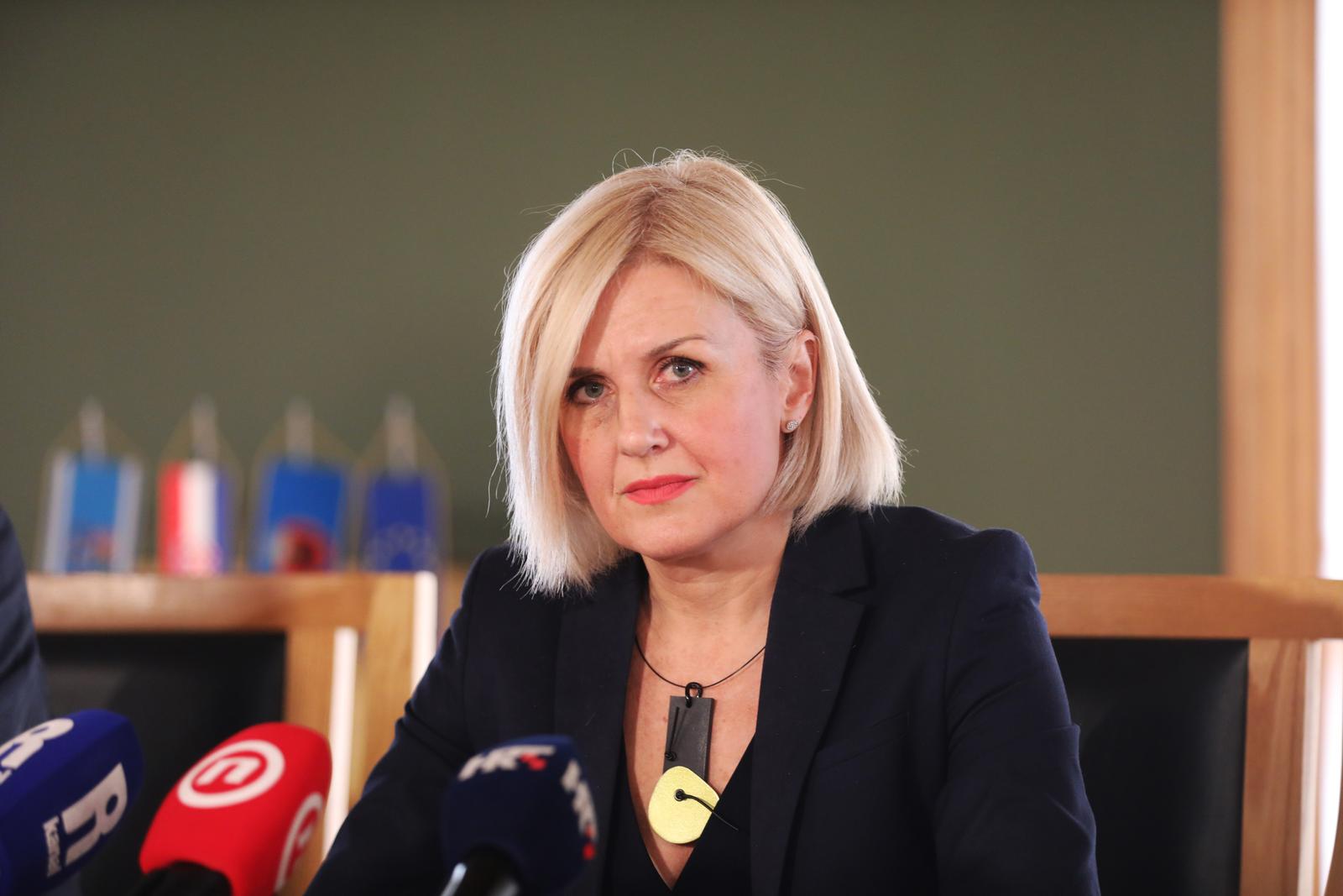 25.07.2025., Rijeka - Konferencija za novinare gradonacelnice Ive Rincic i zamjenika Vedrana Vivode i Aleksandra Milakovica. Photo: Goran Kovacic/PIXSELL