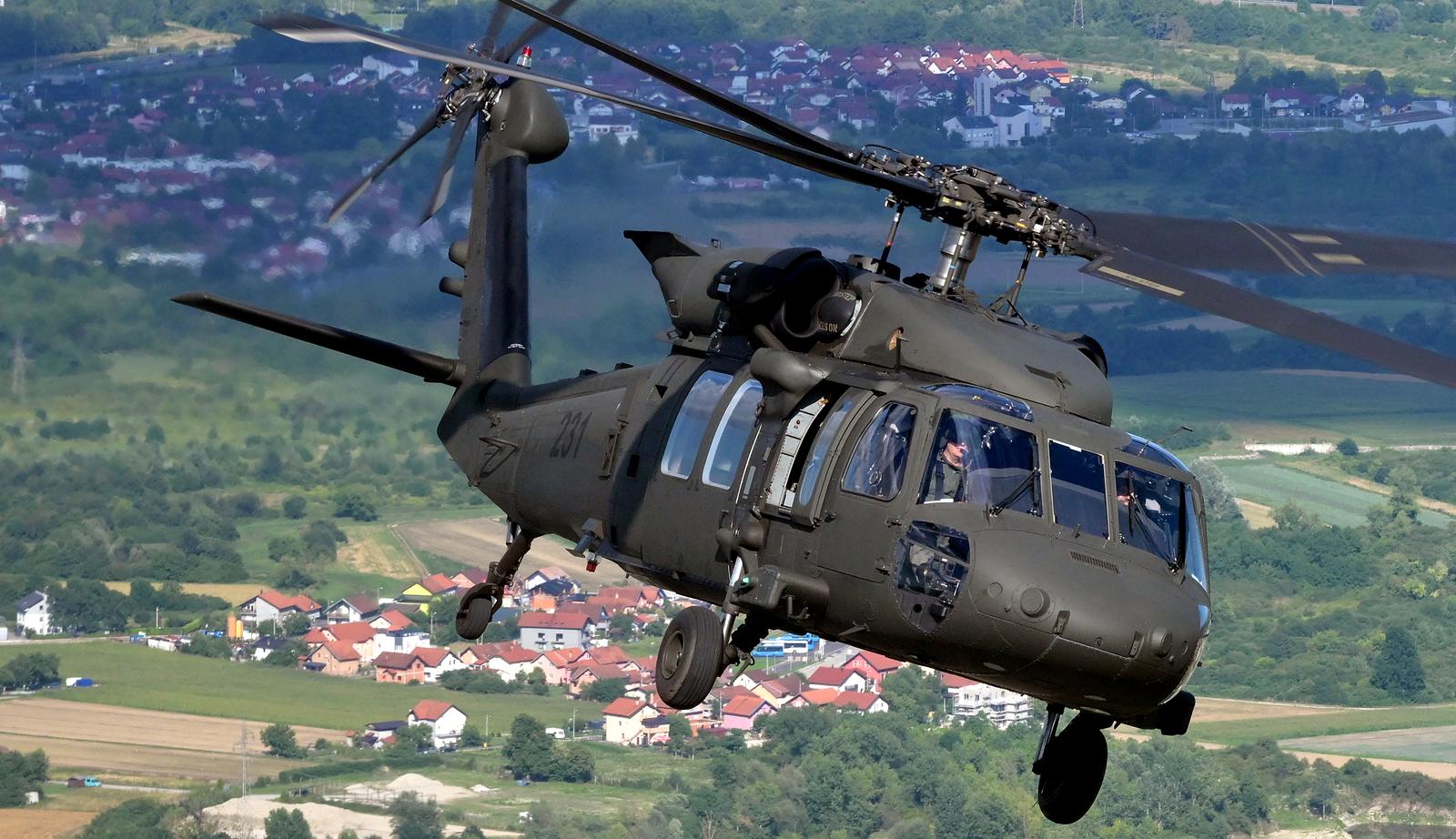 30.07.2025., Zagreb- Generalna proba letjelica Hrvatskog ratnog zrakoplovstva za vojni mimohod. UH-60M Black Hawk helikopter.  Photo: Sandra Simunovic/PIXSELL