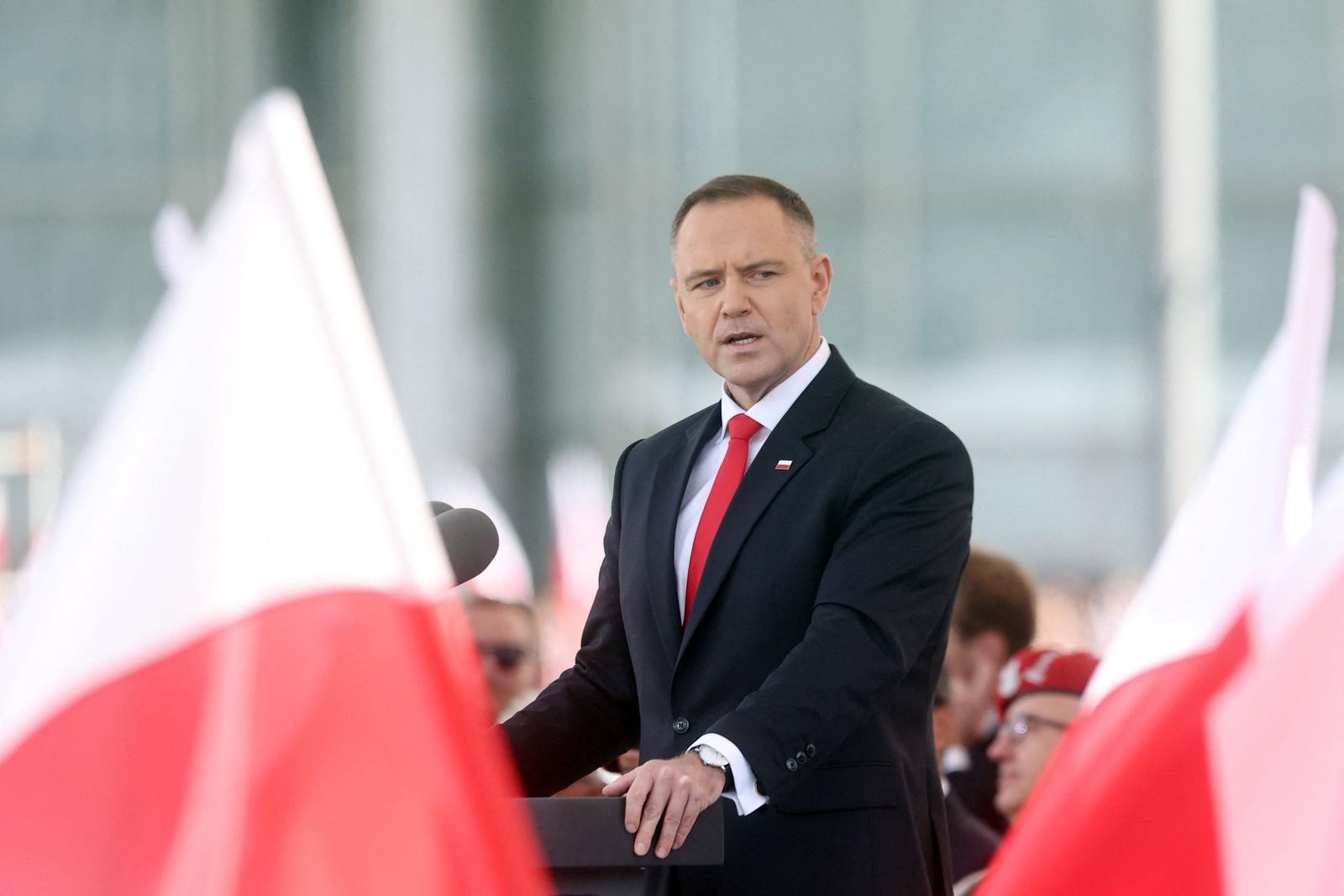 Newly Elected President Karol Nawrocki at Ceremony of Swearing in Warsaw, Poland on August 6, 2025. Photo by ALEKSANDER MAJDANSKI / NEWSPIX/ABACAPRESS.COM Photo: Majdanski Aleksander/Newspix/ABACA/ABACA