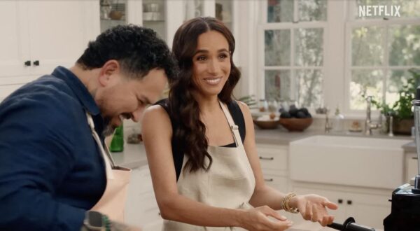 Picture MUST credit: Netflix Here’s a first look at the new Netflix cookery series featuring Meghan Markle. The show, called With Love, Meghan, debuts on the streaming service on January 15. The 43-year-old m um of two is seen in a trailer preparing food for friends and with the help of chefs at the home she shares with husband Prince Harry. She also gets honey from a hive. There is a brief appearance at the end of the trailer of Prince Harry, 40, as he throws a loving arm around her. A Netflix spokesperson said: “Meghan, Duchess of Sussex invites friends and famous guests to a beautiful California estate, where she shares cooking, gardening and hosting tips.” Picture supplied by JLPPA Photo: JLPPA / Bestimage/BESTIMAGE