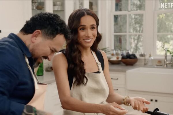 Picture MUST credit: Netflix Here’s a first look at the new Netflix cookery series featuring Meghan Markle. The show, called With Love, Meghan, debuts on the streaming service on January 15. The 43-year-old m um of two is seen in a trailer preparing food for friends and with the help of chefs at the home she shares with husband Prince Harry. She also gets honey from a hive. There is a brief appearance at the end of the trailer of Prince Harry, 40, as he throws a loving arm around her. A Netflix spokesperson said: “Meghan, Duchess of Sussex invites friends and famous guests to a beautiful California estate, where she shares cooking, gardening and hosting tips.” Picture supplied by JLPPA Photo: JLPPA / Bestimage/BESTIMAGE